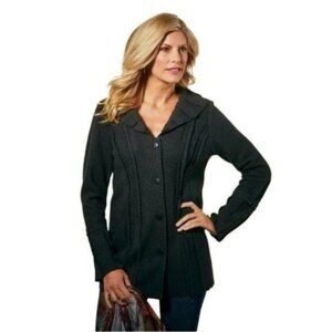 Soft Surroundings Women‎ Aveline Coat Black Plus size 1X Wool Blend NWOT